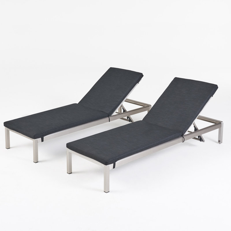 Caggiano Outdoor Metal Chaise Lounge Set