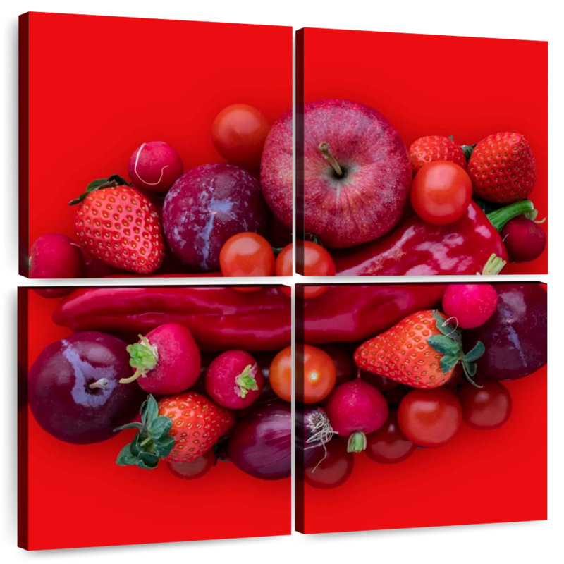 Yarlin Red Fruits And Vegetables, 26" H x 26" W