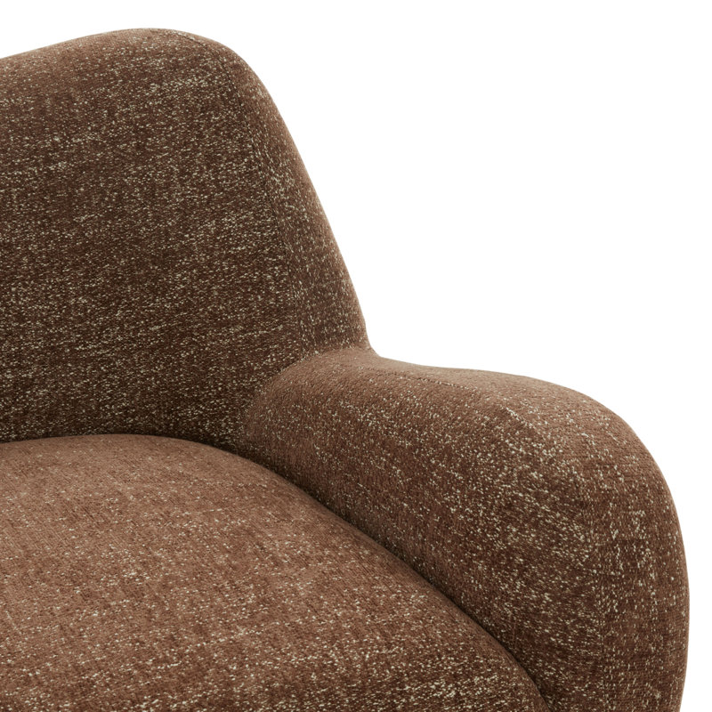 Randal Chenille Accent Chair, Dark Brown