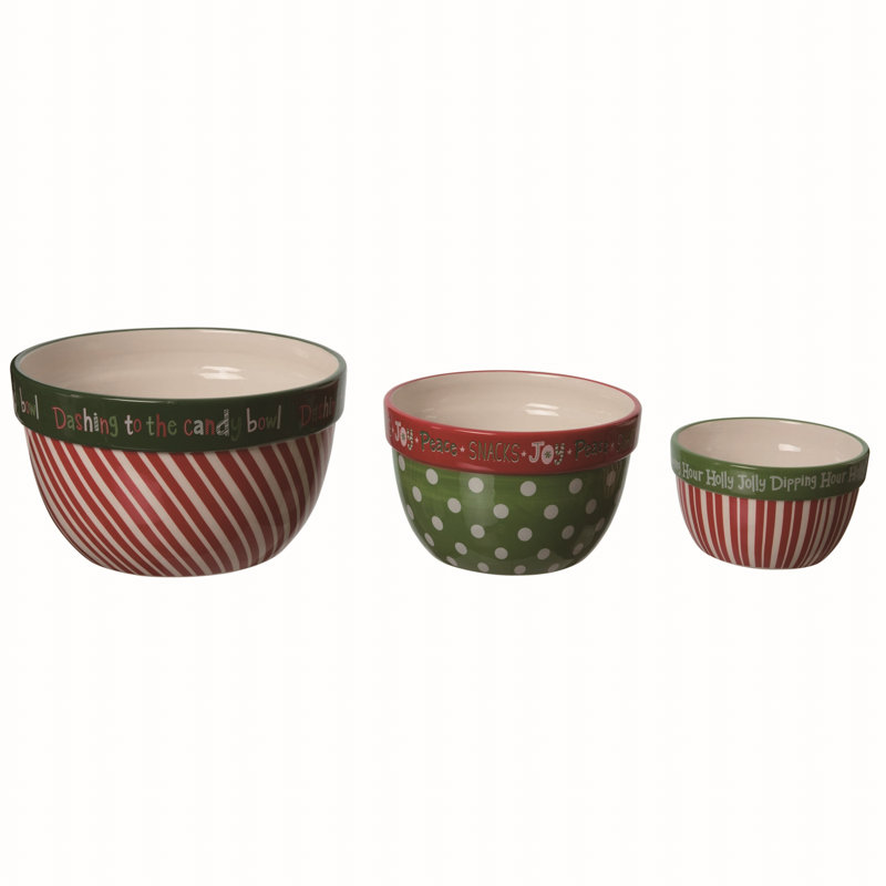 Ensemble de 3 bols de Noël Dolomite