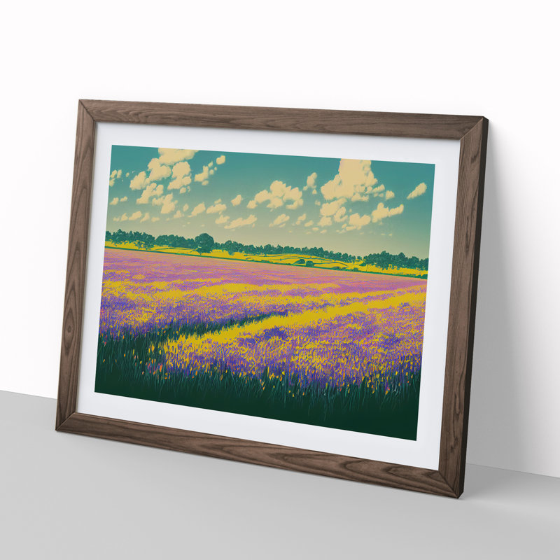 Intoxicating Bluebell Field - Framed Print, 46cm H x 64cm W x 2cm D, Walnut