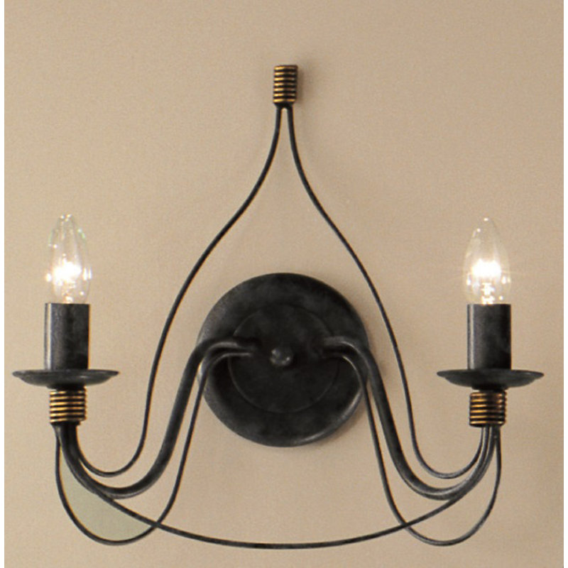 Aries Iron Candle Wall Light, Blue-black