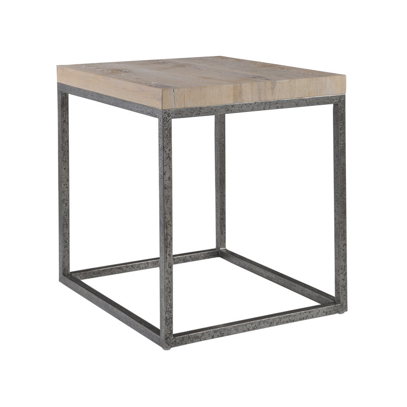 Barnyard Oak and Iron Rectangular End Table