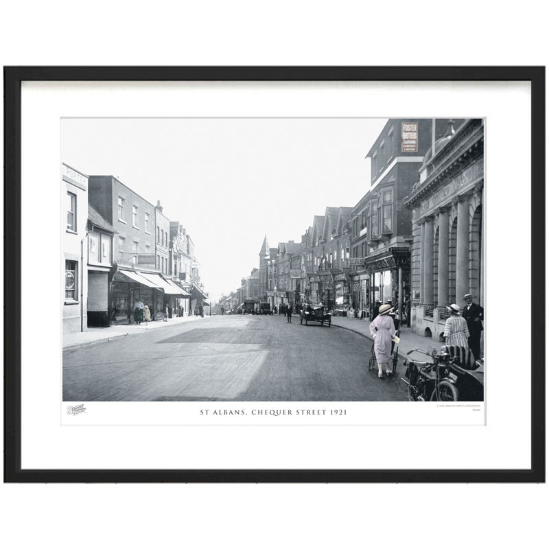 St Albans, Chequer Street 1921 by Francis Frith - Single Picture Frame Print, 28cm H x 36cm W x 2.3cm D