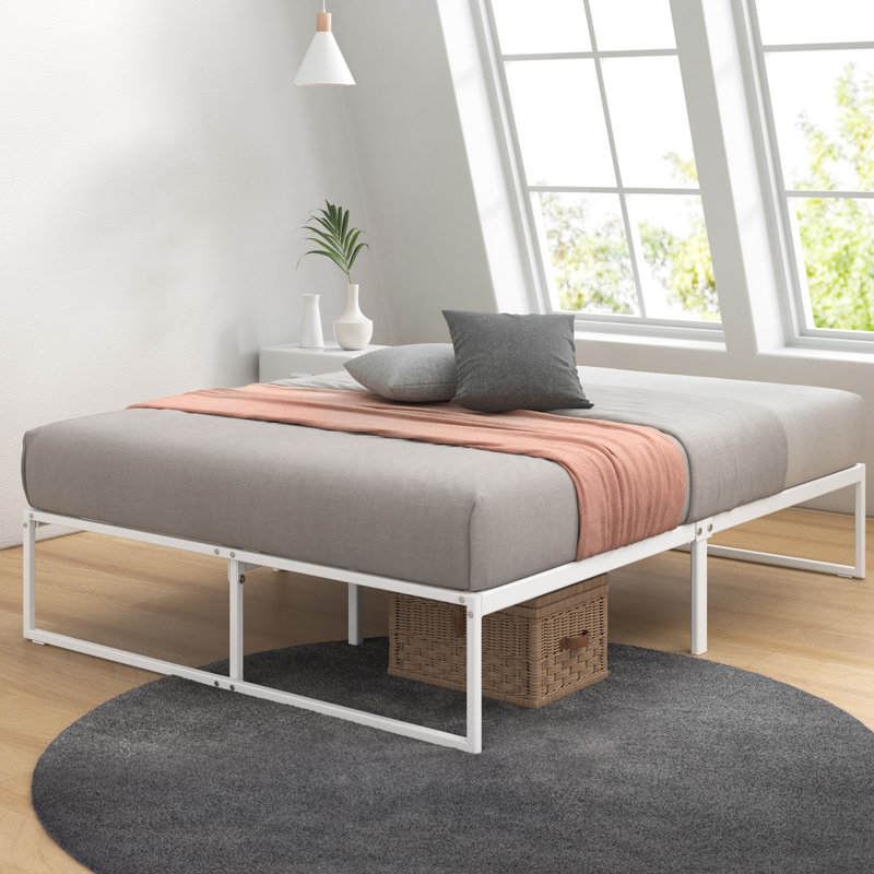 Corbe Platform Bed, Double (4'6), White