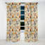 Rétro charme rétro scandinave - Rideau Mid-Century - Rideau géométrique occultant en velours - 1 panneau-107539207