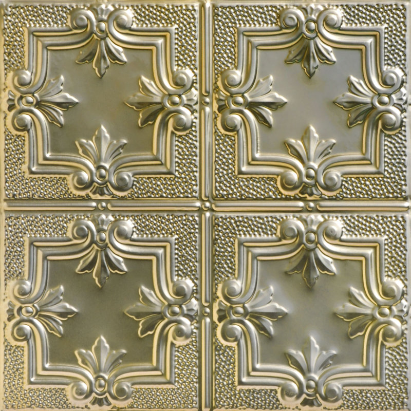 Carreau de plafond en fer-blanc clouté 2 pi x 2 pi Antoinette, Pépite d'or
