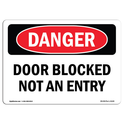Door Blocked Not an Entry Sign