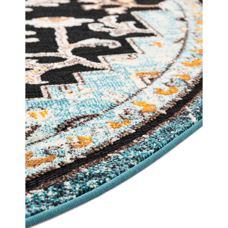 Wrought Studio Sidi Marelda Indoor/Outdoor Area Rug, Rond 6 pi 1 po