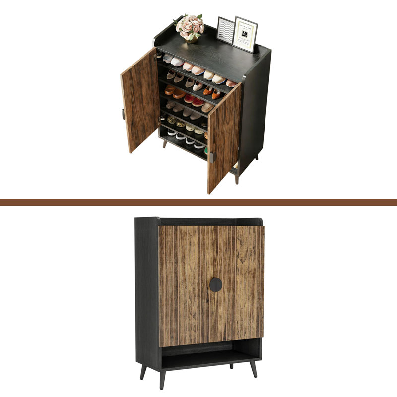Rangement pour chaussures spacieux, armoire à chaussures de style moderne, Brun rustique