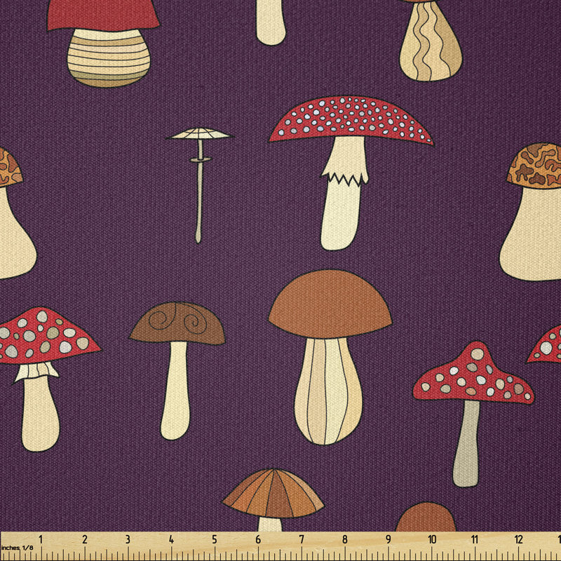 Derba Chanterelle Amanita Muscaria Porcini Greasers and Champignon Multi-Purpose Fabric
