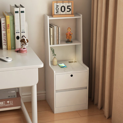 Nightstand With Charging Station, Smart Nightstand With Night Light, Modern Night Stand