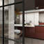 Metal and Glass Metro Barn Door with Installation Hardware Kit-49257383