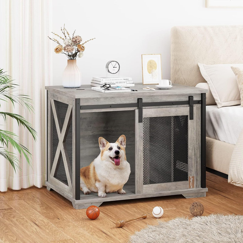 Meuble de rangement pour chien 37 "avec plateau rabattable
