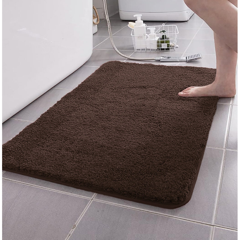 Grand ensemble de tapis de bain en microfibre douce et épaisse 2 pièces, Chocolat
