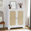 Buffet Buffet avec portes décoratives en rotin, armoire de rangement pour buffet, console, armoire décorative