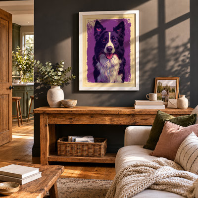 Cheerful Collie Modern - Framed Print