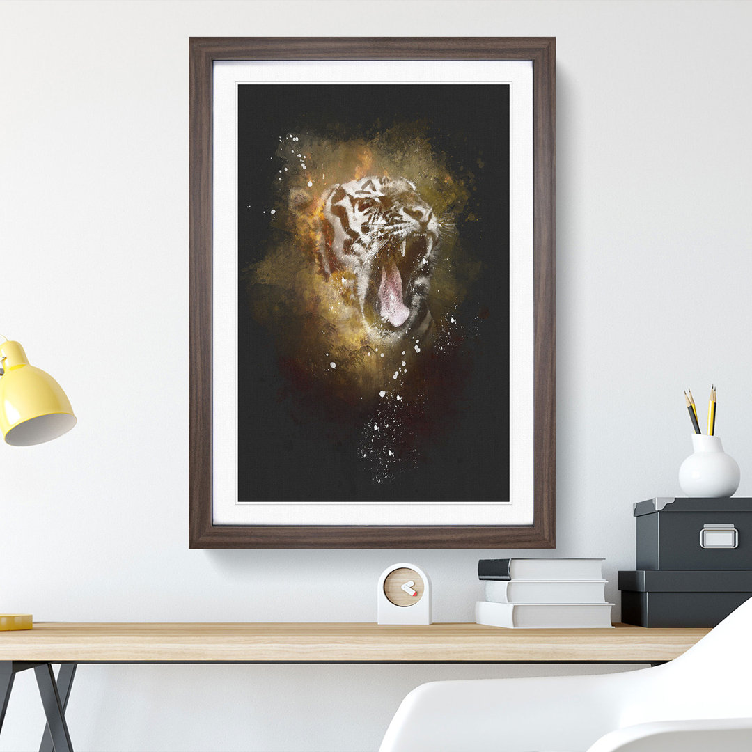Tiger Roar Paint Splash - Picture Frame Graphic Art