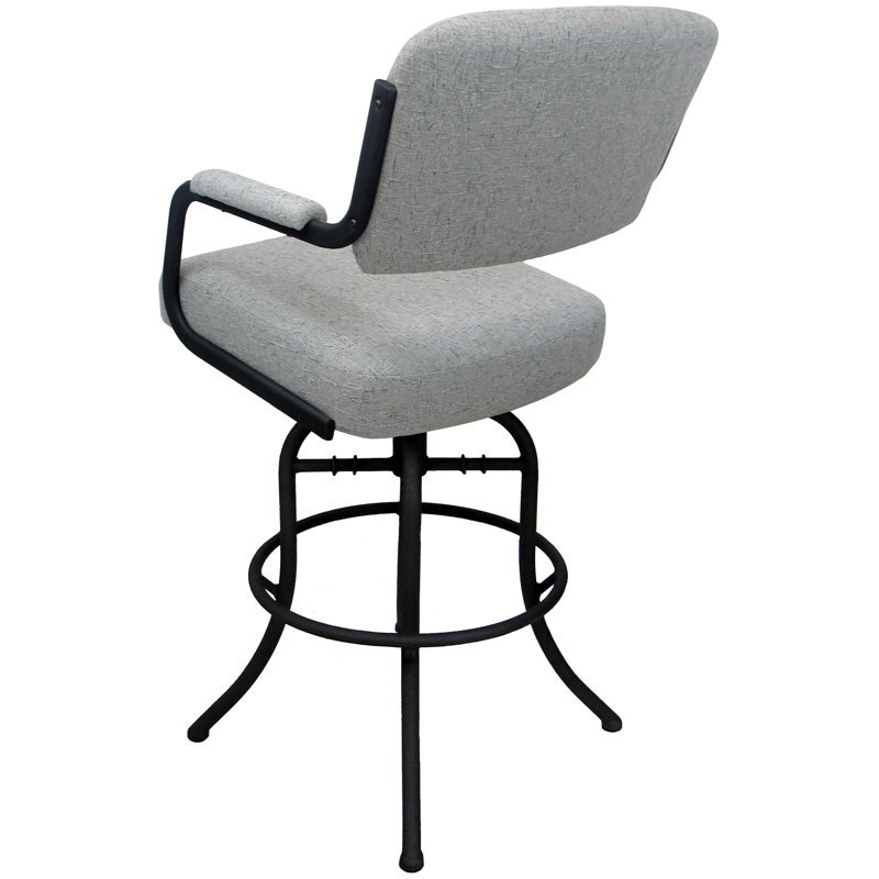 Tabouret de bar pivotant 30 po Jomiah, Noir, Crème