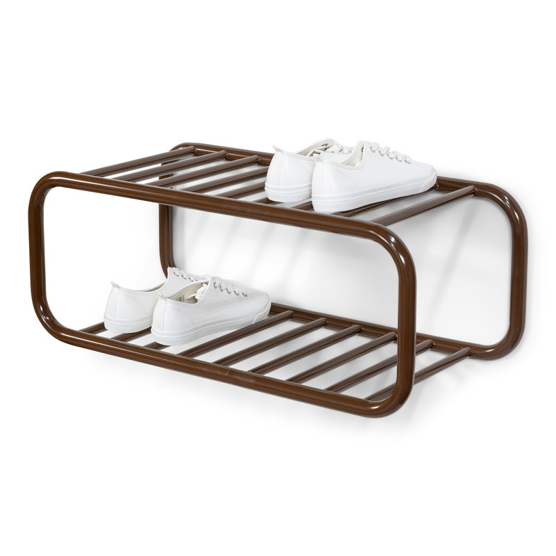 Retro 4 Pair Shoe Rack, Brown