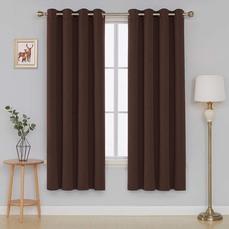 Makua Room Darkening Curtain Pair, 52" W x 84" L, Chocolate