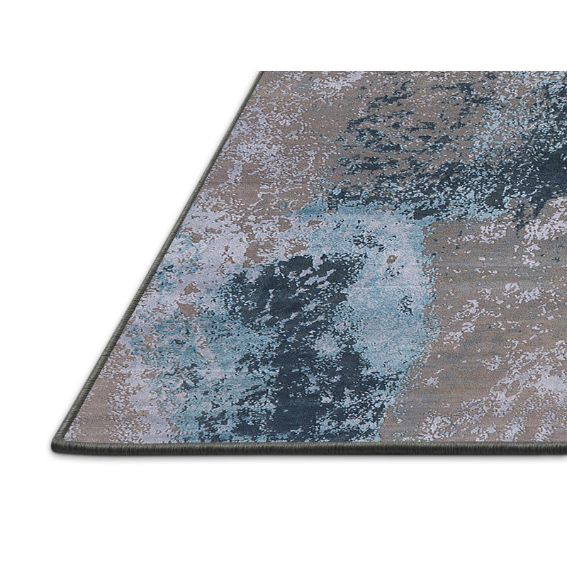 Tapis bleu / gris Brethren, Rectangle 4 pi x 6 pi