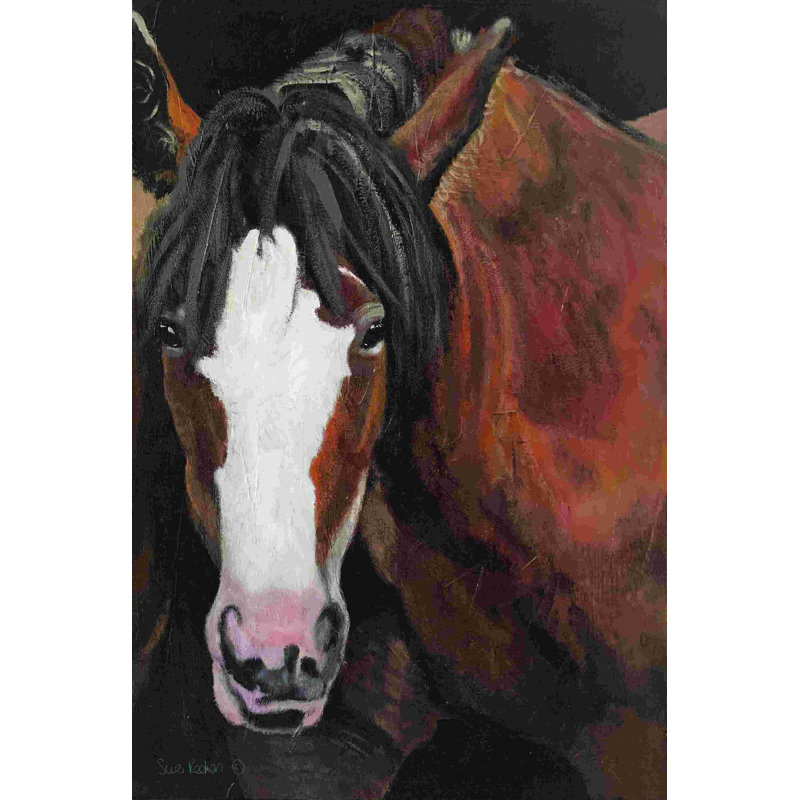 Portrait de cheval I, H 18 po x l 12 po