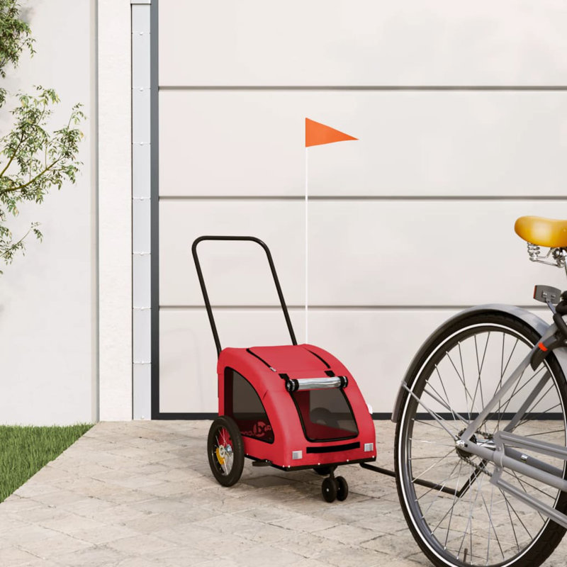 Foldable Pet Bike Trailer, red, 125 x 52 x 53 cm