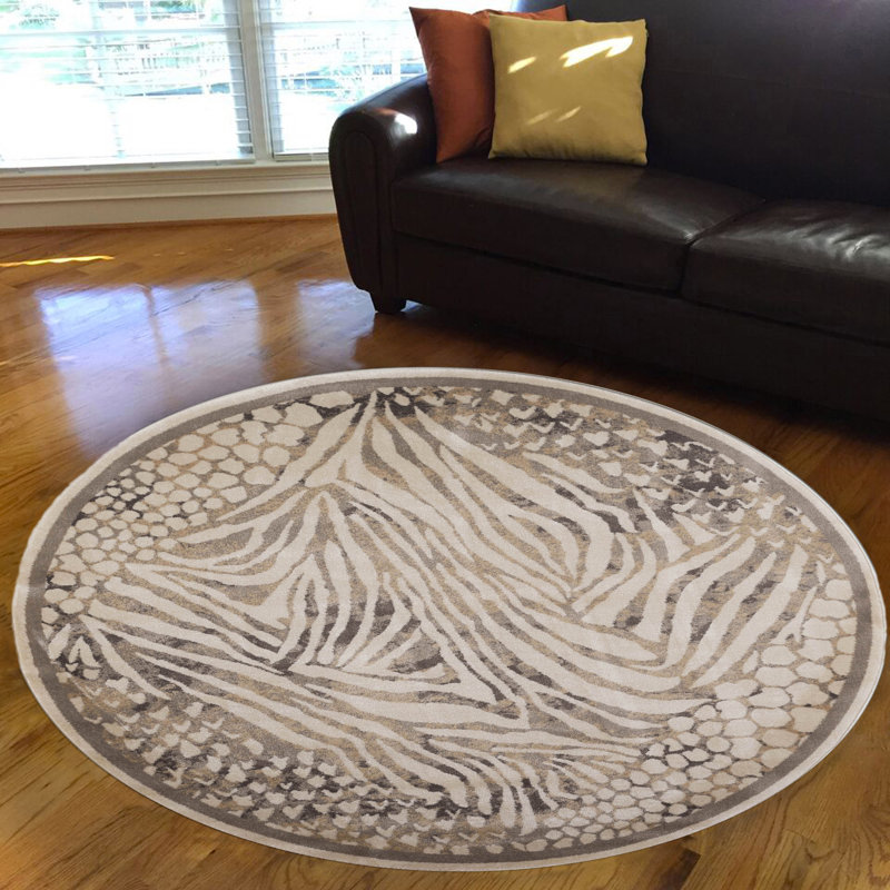 Abstract Indoor Rug, Round 5'3"