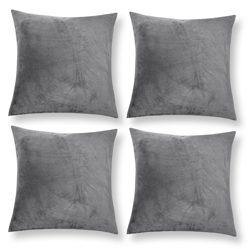 Apex Crushed Velvet Cushion Cover Set, Silver