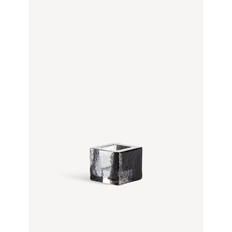 Brick 2.9528'' H Glass Tabletop Votive Holder, Black