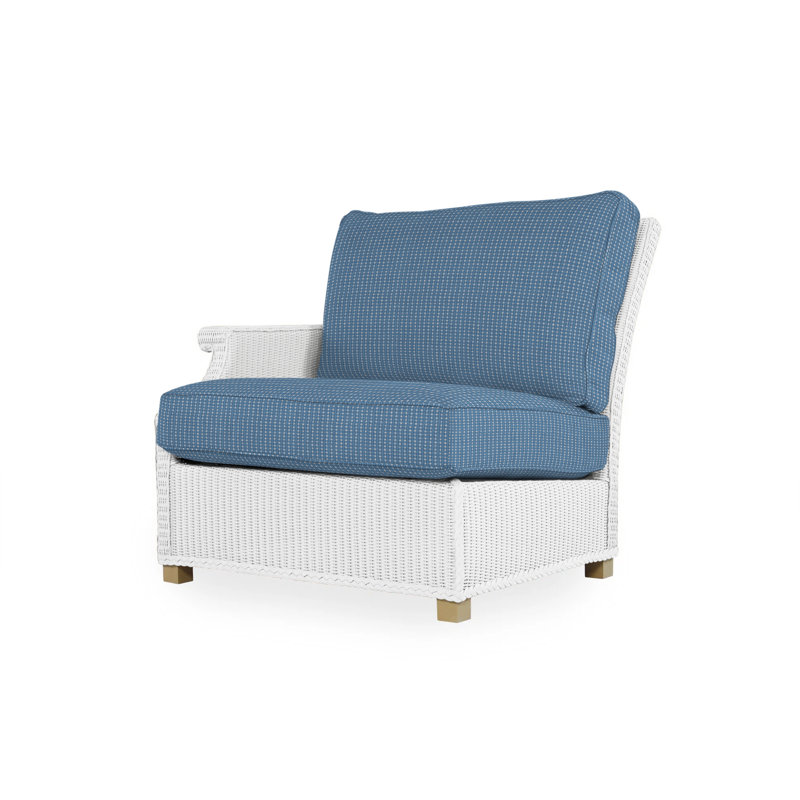 Hamptons Outdoor One Arm Lounge Chair, White, Cottage Pepper