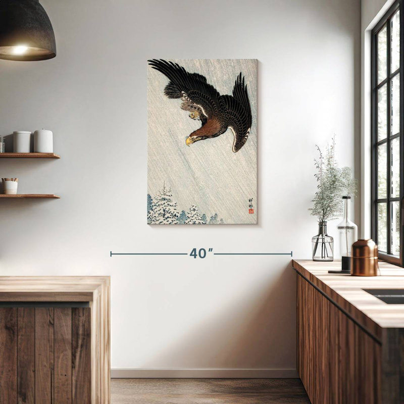 Brampt Eagle Flying In Snow, 36" H x 24" W