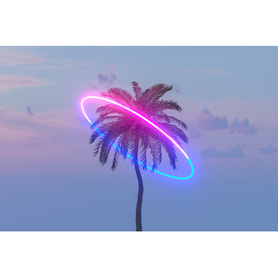 Palm Tree On Sky by Akinbostanci - Wrapped Canvas Print