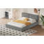Lit plateforme tapissier avec tissu en velours, lit au sol avec structure solide-1843698141