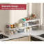 Tablette de rangement robuste pour la cuisine - Organisateur extensible, empilable et réglable pour armoires, placards, garde-manger et comptoir
