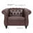 38.98" Chesterfield Armchair, PU Leather Tufted Accent Chair with Rolled Arms and Nailhead Trim-671020594