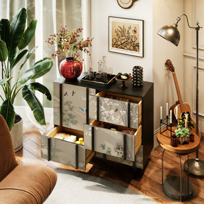 Armoire 6 tiroirs en bois massif chinois