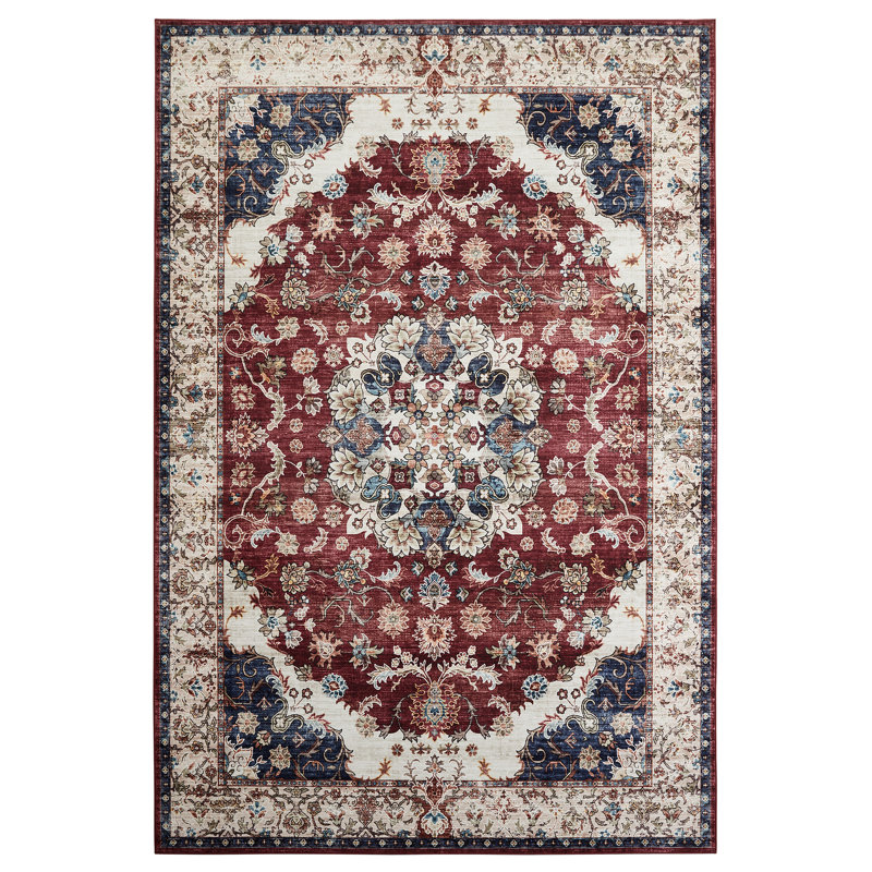 Vintage Look Shaggy Indoor / Outdoor Washable Area Rug, Runner 60 x 220cm
