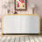 Genae 4-Door Curved Design Wavy Door Panel Cabinet with Adjustable Shelves, for Living Room and Entrance-1007455382-1007455383