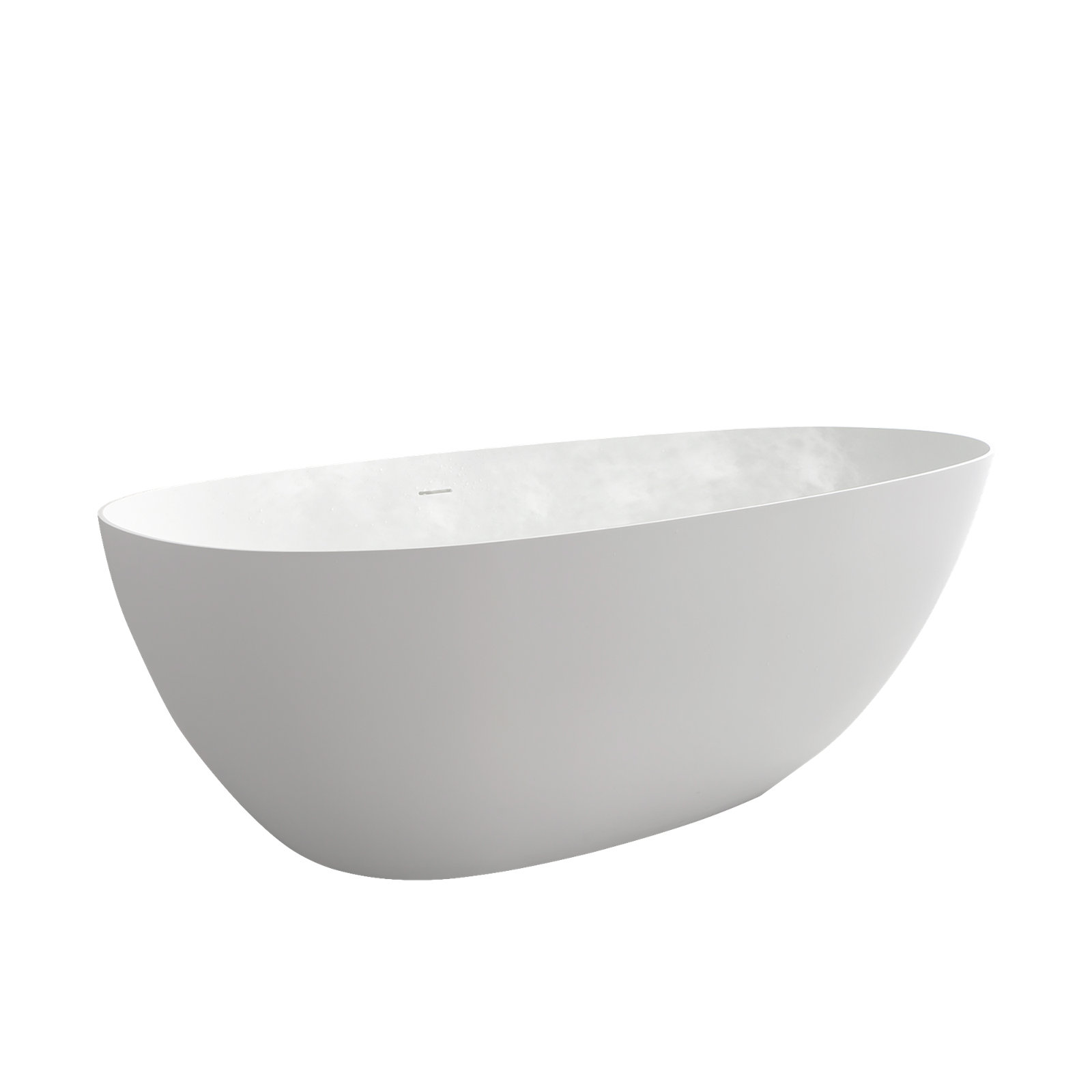 Forma 67" Solid Surface Soaking Bathtub, White