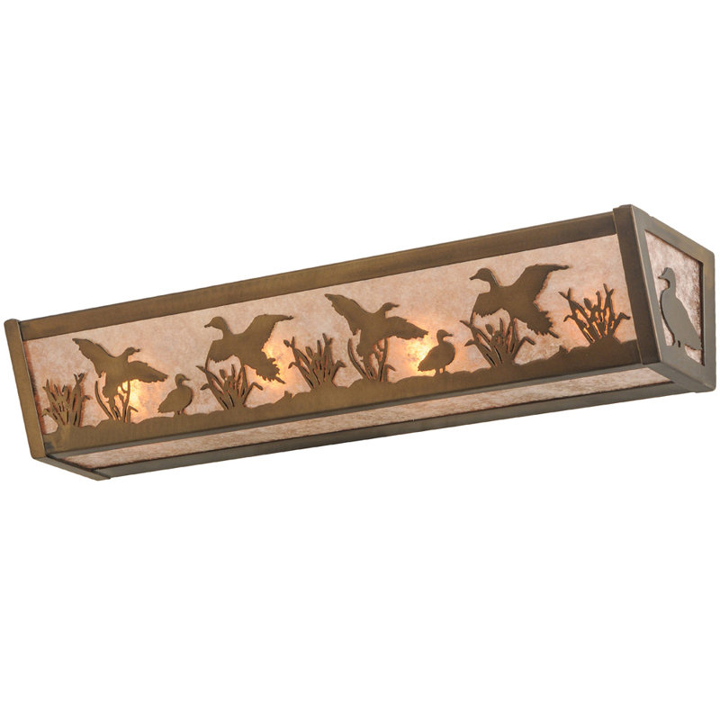 Rustic Lodge 4 - Light Bath Bar, Antique Copper, Amber