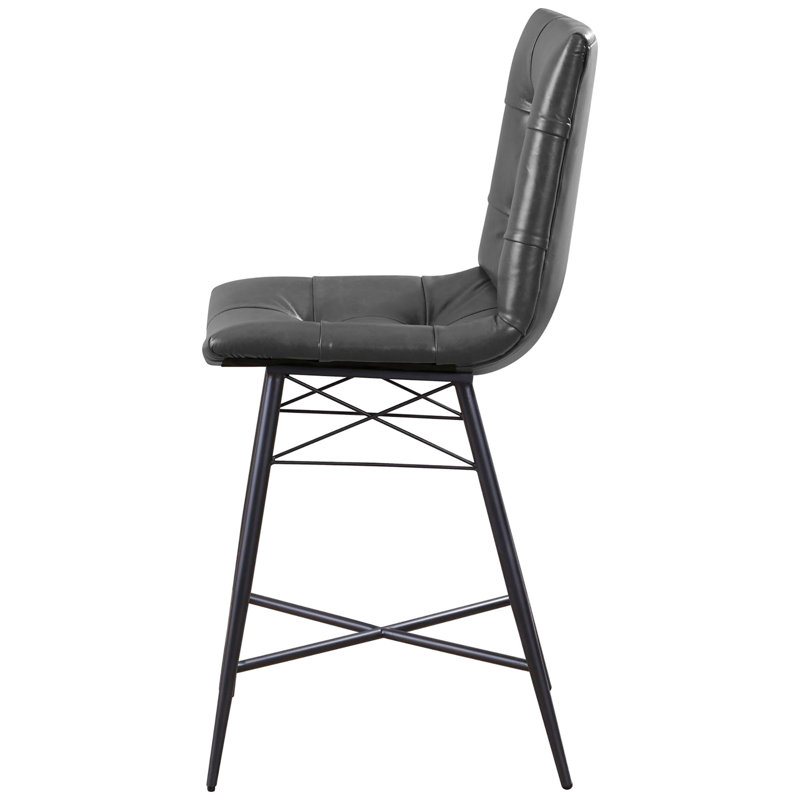 2 paires de tabourets de comptoir gris - siège rembourré en mousse, housse, base en métal, moderne pour les sièges à hauteur de salle à manger (2 unités), style industriel