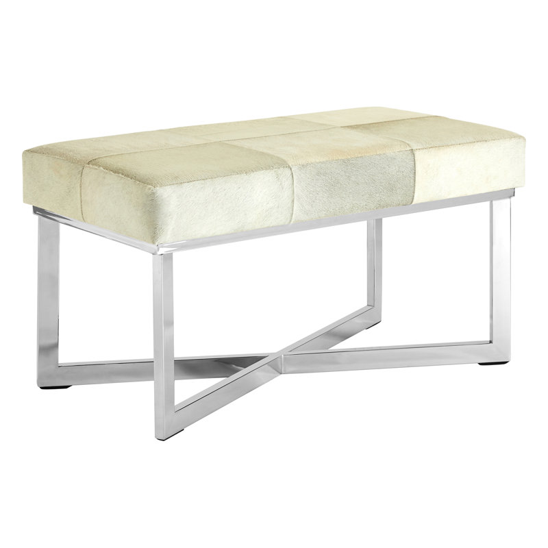 Shayna Genuine Leather Upholstered Bench