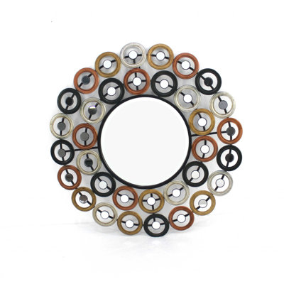 Décoration murale en métal multicolore 31 po x 31 po x 1 po