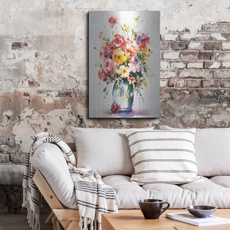 Mur en métal «Vibrant Bouquet» par Design Fabrikken, H 36 po x l 24 po