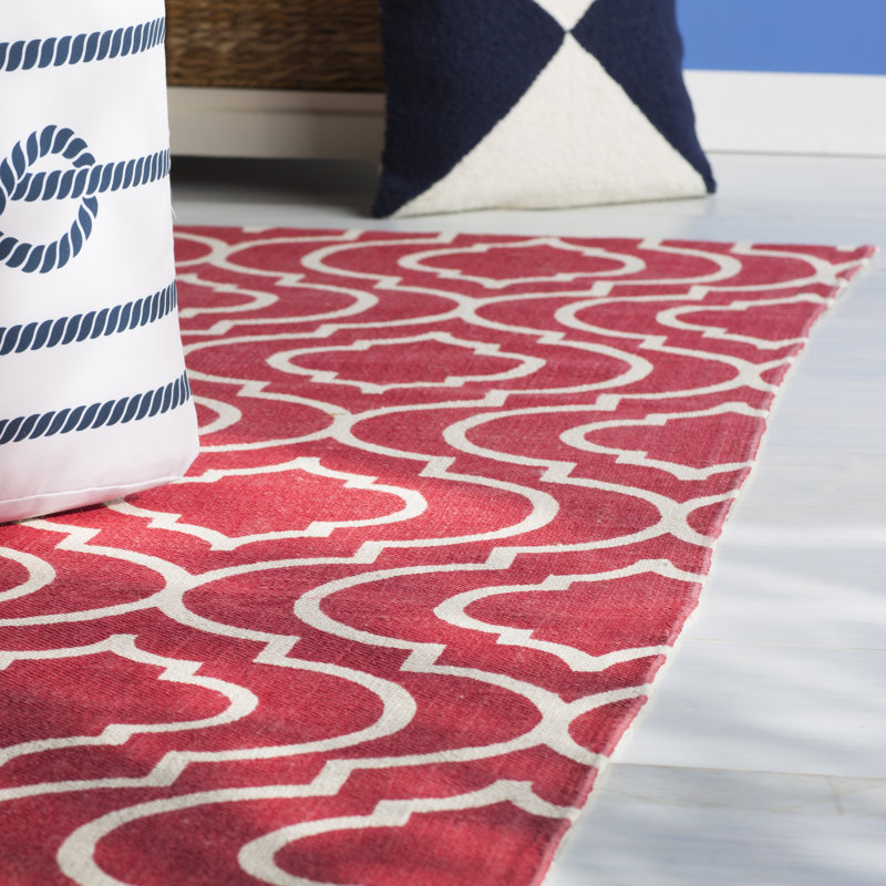 Apasra Cotton Geometric Indoor Rug, Rectangle 5' x 7'
