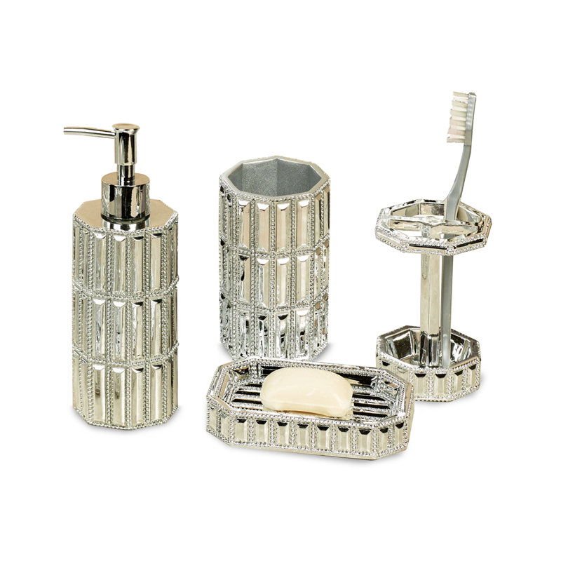 Ensemble d'accessoires de salle de bain 4 pièces , Chrome