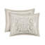 Housse de couette en coton taupe double / grand avec broderie en chenille captivante 100% capitonnée-128745084-128745086