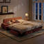 Divan-lit gigogne convertible 3-en-1 94,5 po très grand lit, causeuse multifonctionnelle en velours côtelé orange-130602811-132420581-132420583